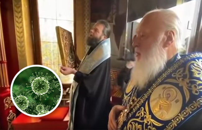 Orthodoxe Priester bekämpfen Coronavirus „vom Himmel aus“! (VIDEO!)