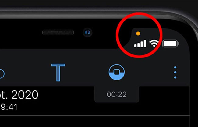 Was steckt hinter dem orangen und grünen Punkt am iPhone?