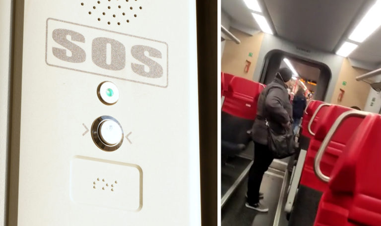 EXKLUSIV für KOSMO: Frau greift Fahrgast in S-Bahn an (VIDEO)