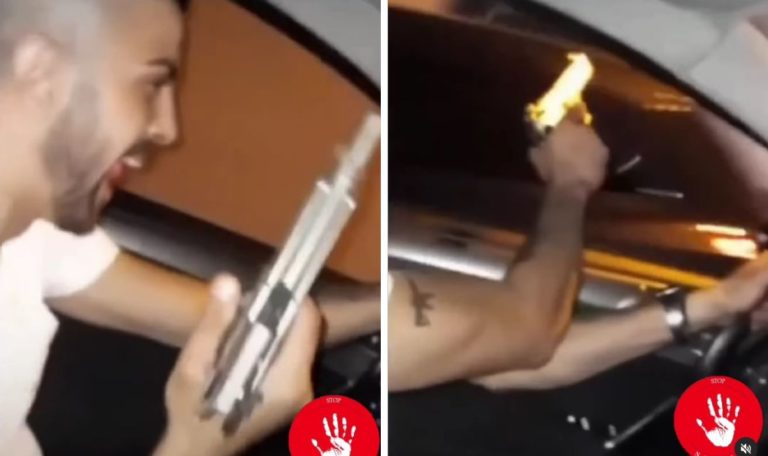 Mann schießt aus fahrendem Auto (VIDEO)