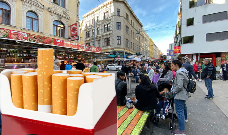 Skandal: Illegaler Zigarettenverkauf am Brunnenmarkt