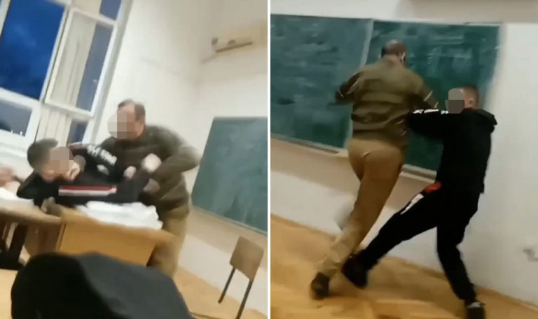 Rauferei zwischen Schüler und Lehrer wegen Handy im Klassenzimmer (VIDEO)