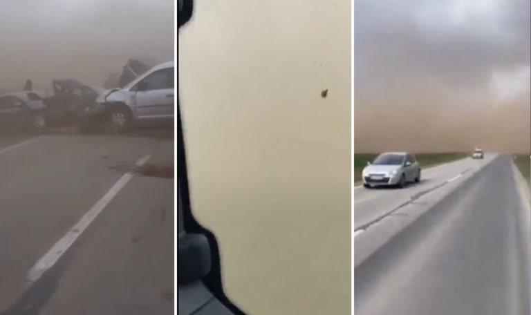 Serbien: Sandsturm führte zu einer schweren Massenkarambolage (VIDEO)