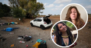 Der Platz des Musikfestival in Israel nach dem Hamas-Angriff. 10.10.2023. Ricarda Louk, die Mutter der 22-jährigen Shani. (FOTO: EPA-EFE/ATEF SAFADI/Printscreen/Instagram/Louk/TWEET/EBRU)