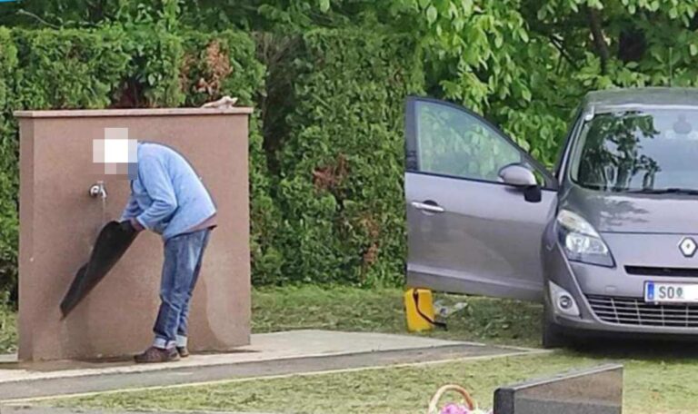 Auto-Wäsche auf einem kroatischen Friedhof sorgt für Aufsehen