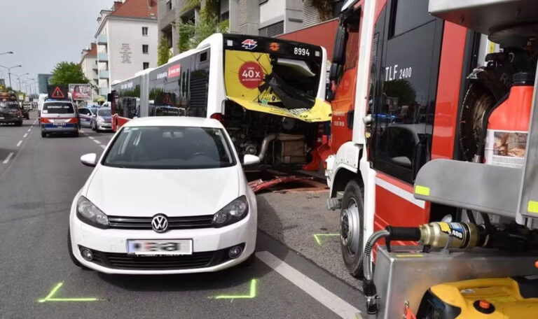 Schwerer Busunfall in Wien-Favoriten – Vier Verletzte