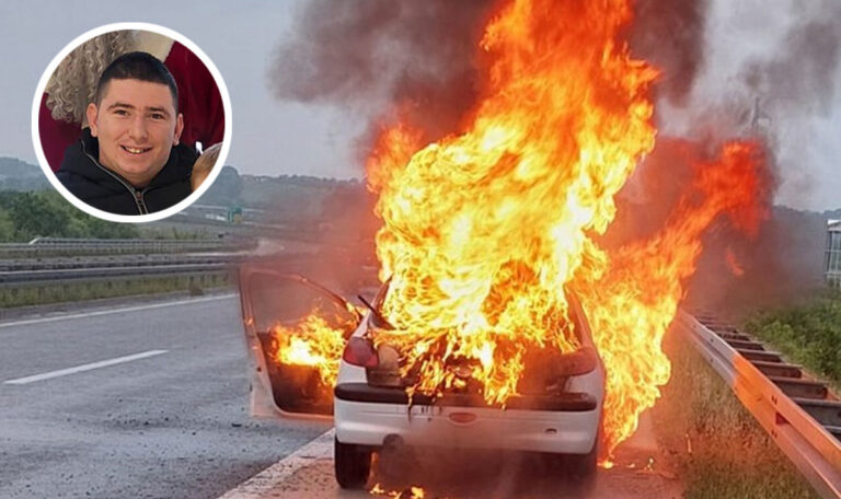 Auto in Flammen: Bosnischer Soldat hilft Familie auf Autobahn (FOTOS)