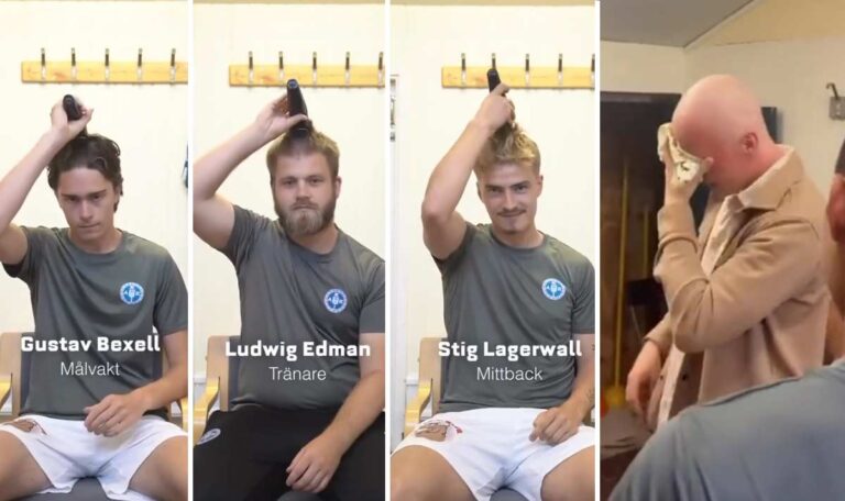 Fußballteam rasiert sich Köpfe für krebskranken Teamkollegen (VIDEO)