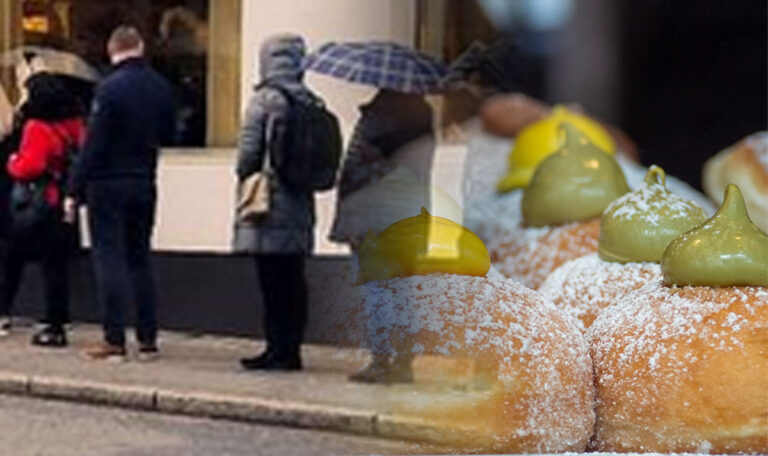 Enorme Schlange: Wiener Bäckerei verkauft Dubai-Krapfen!