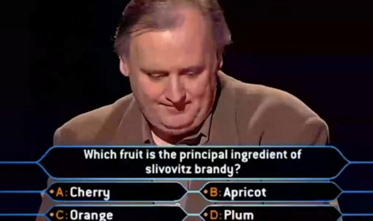 Teilnehmer der Quiz-Show scheiterte fast an Frage über Sljivovica