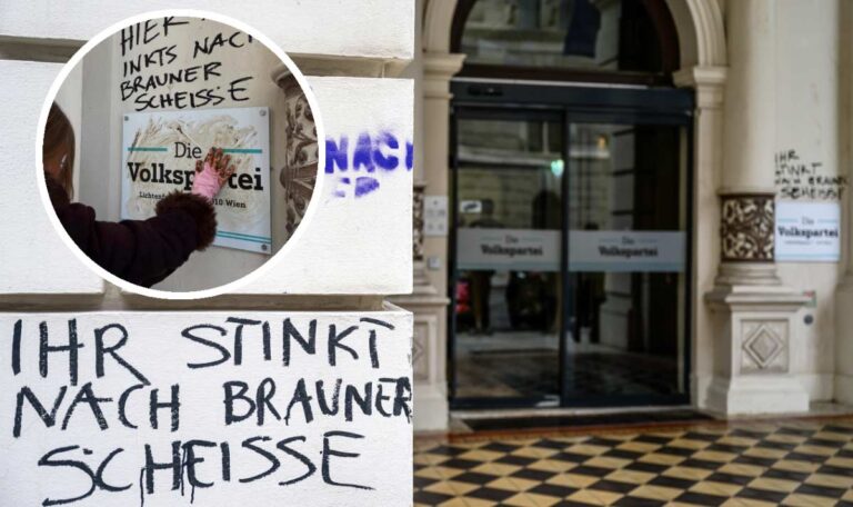 Klima-Shakira beschmiert ÖVP-Zentrale mit Fäkalien (VIDEO)