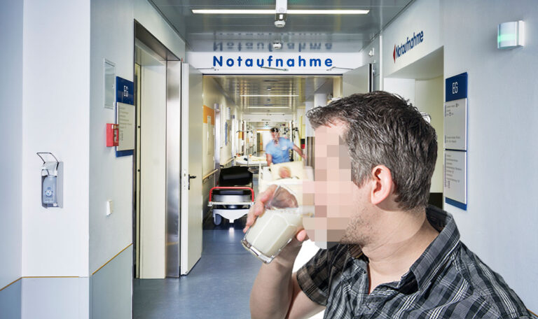 Mann trinkt 22 Liter Milch und landet im Spital!