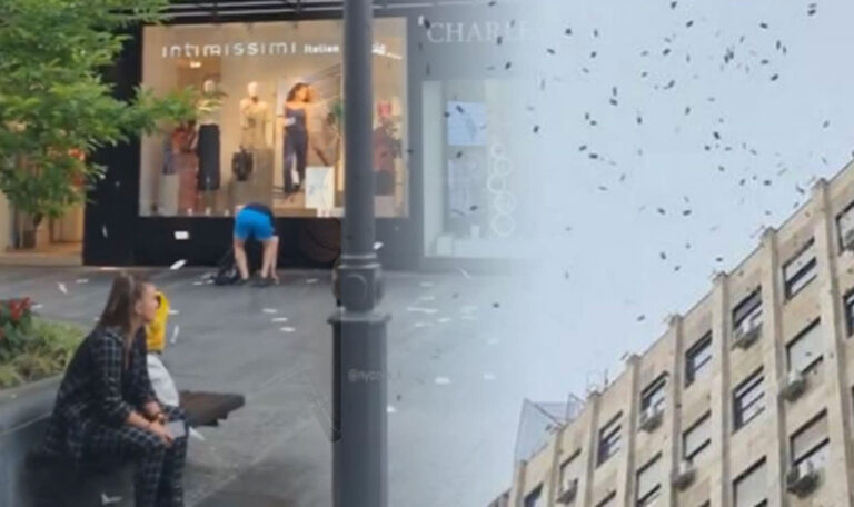 Mitten in Belgrad: Plötzlich fielen Geldscheine vom Himmel