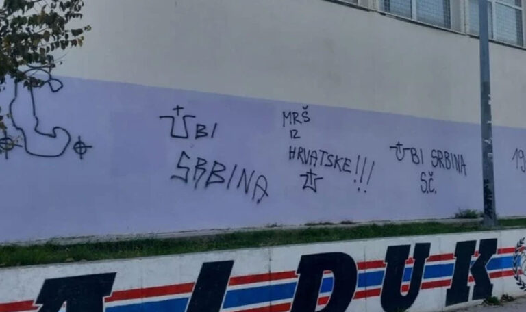 „Tötet Serben“: Hass-Graffiti an Schulsporthalle in Split aufgetaucht