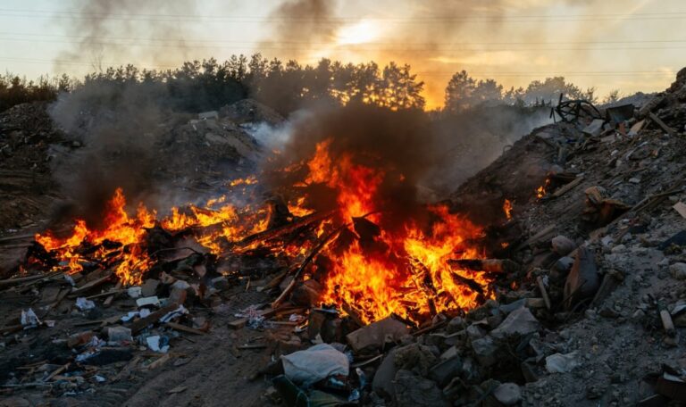 Steirischer Recyclinghof in Flammen – Feuerwehr kämpft bis in die Nacht