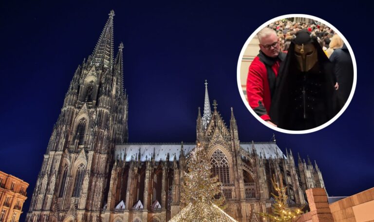 Tanzeinlage: Verhüllter Maskenmann sorgt für Unruhe bei Weihnachtsmesse (VIDEO)