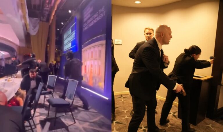 Schüsse im Hotel: Bewaffneter stürmt Trump-Dinner (VIDEOS)