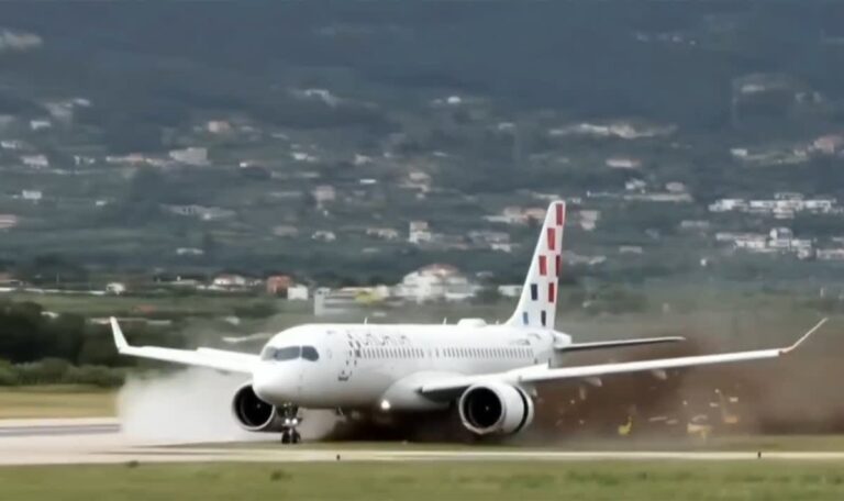 Schreckmoment in Split: Airbus rutscht von Startbahn – Passagiere in Panik (VIDEOS)