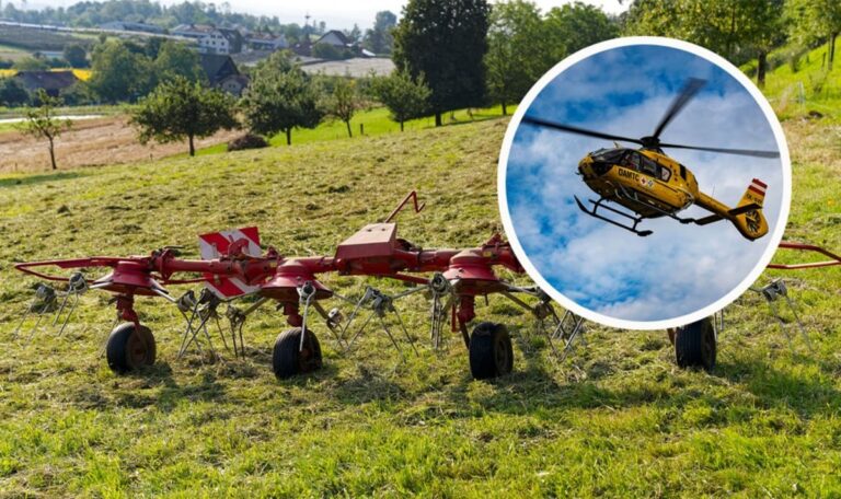 Unfall mit Heuwender: Landwirt in Lebensgefahr