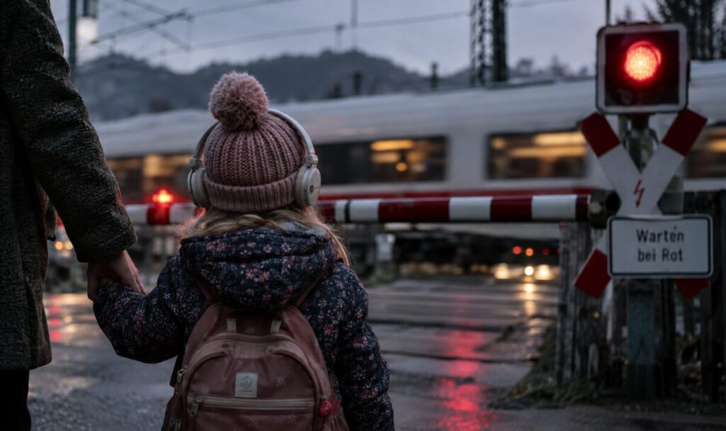 Kopfhörer auf, Mütze über den Augen: Mutter zog Vierjährige auf Zuggleise